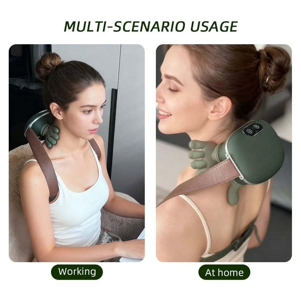 Bionic Finger Neck Shoulder Massager Wireless Neck Cervical Trapezius Kneading Massage Shawl Brushless Motor Neck Massager