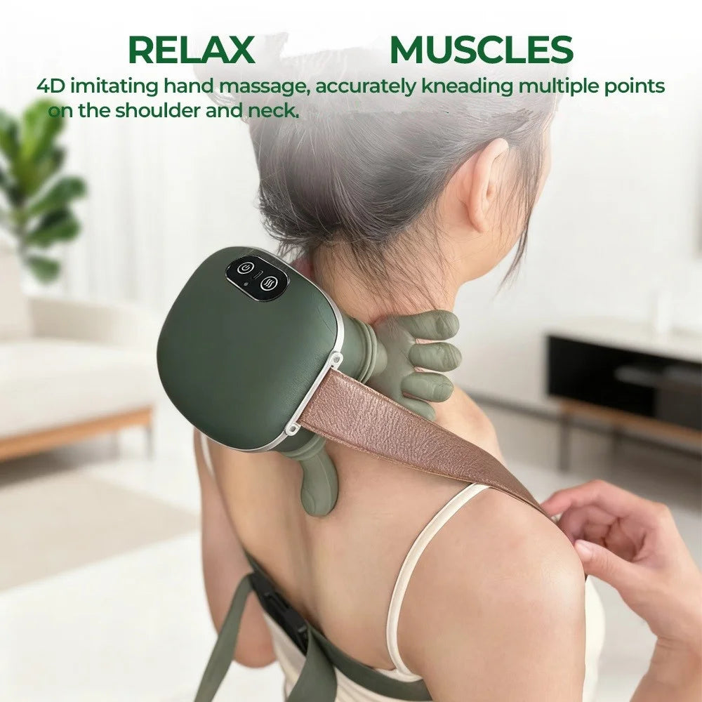 Bionic Finger Neck Shoulder Massager Wireless Neck Cervical Trapezius Kneading Massage Shawl Brushless Motor Neck Massager